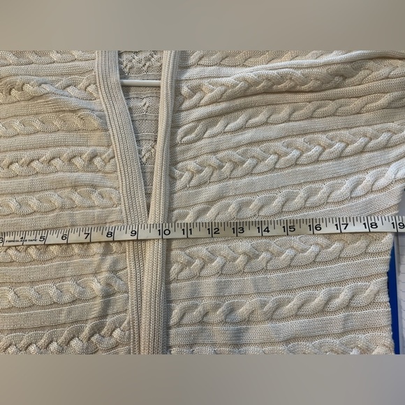 Lauren Ralph Lauren Womens Ivory Open Cardigan Knit size S/M - Picture 8 of 13